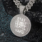 Hip Hop STAY HARD Letter Pendant Cuban Chain Necklace Punk Gold Color Iced Out Bling Necklaces Fashion Charm Men Women