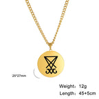 Sigil Of Lucifer Pendant Necklace Stainless Steel Seal Of Satan Satanic 2023 New Fashion Amulet Necklace Jewelry for