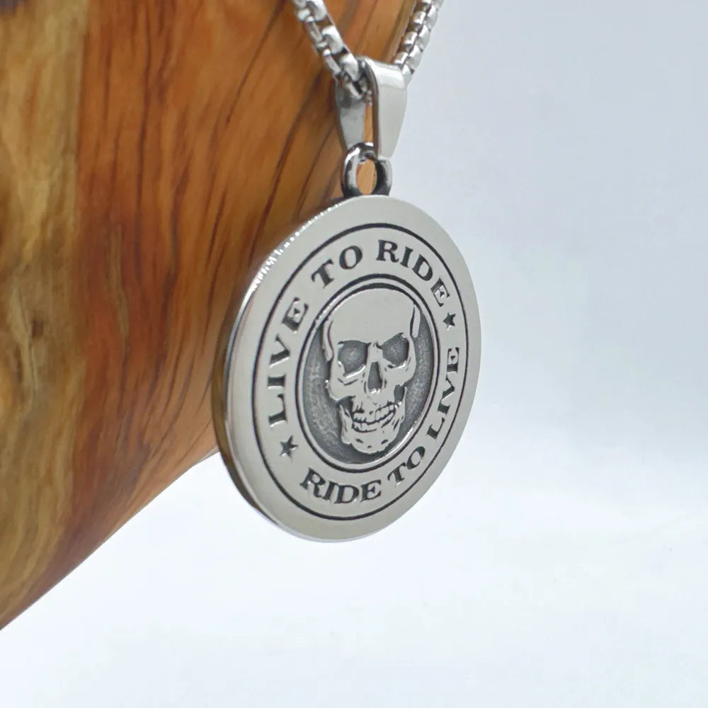 Punk Skull Stainless Steel Pendant Necklace