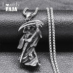 Antique Skull Pendant Necklace — Stainless Steel