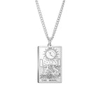 Dawapara Vintage Tarot Card Necklace The Major Arcana Pagan Astrology Talisman Pendants Necklace Stainless Steel Jewelry