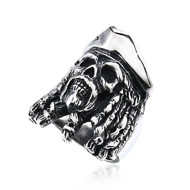 Pirate Navigation Skull Ring — Gothic