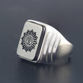 Black Agate Statement Ring — 925 Silver