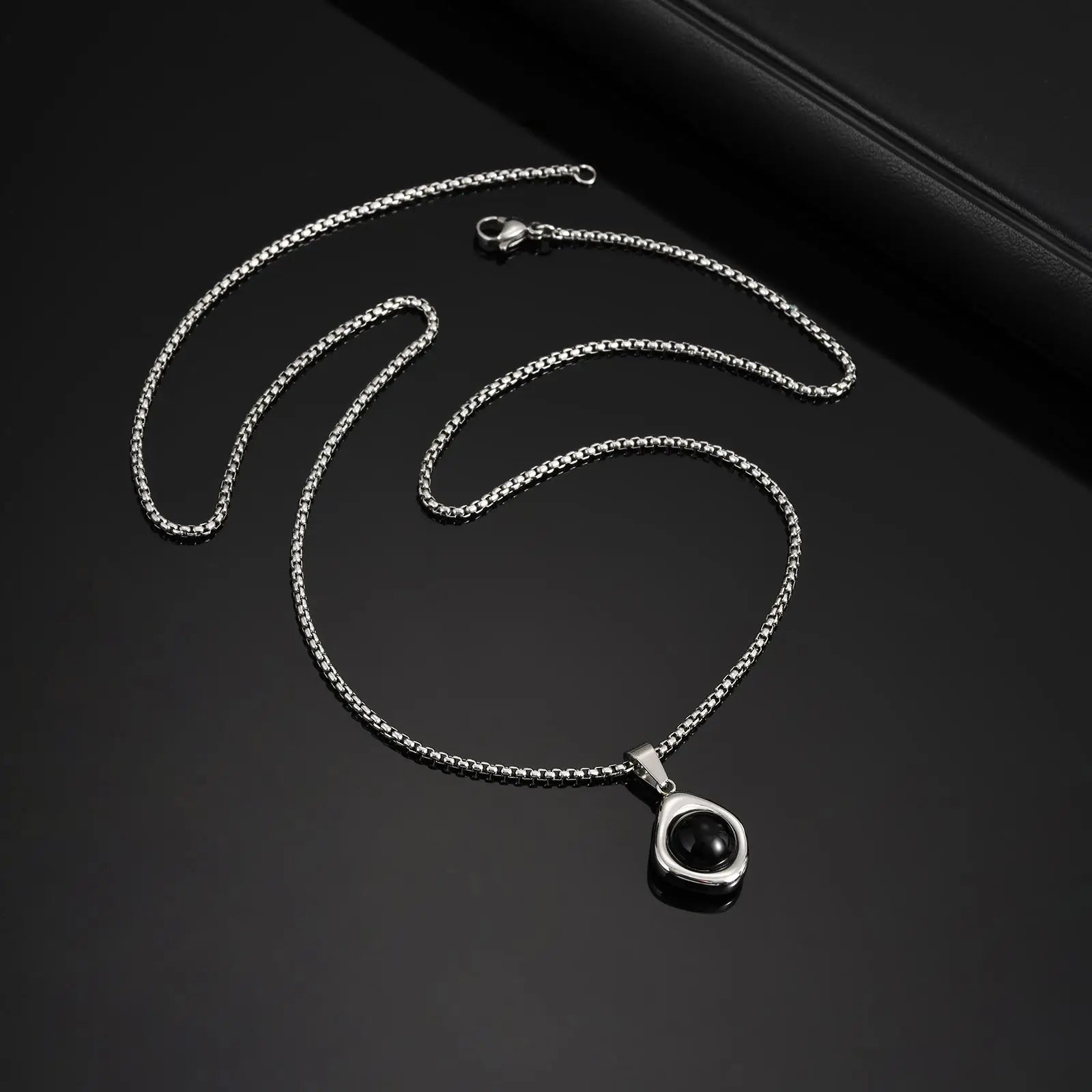 Tiger Eye Stone Stainless Steel Pendant Necklace