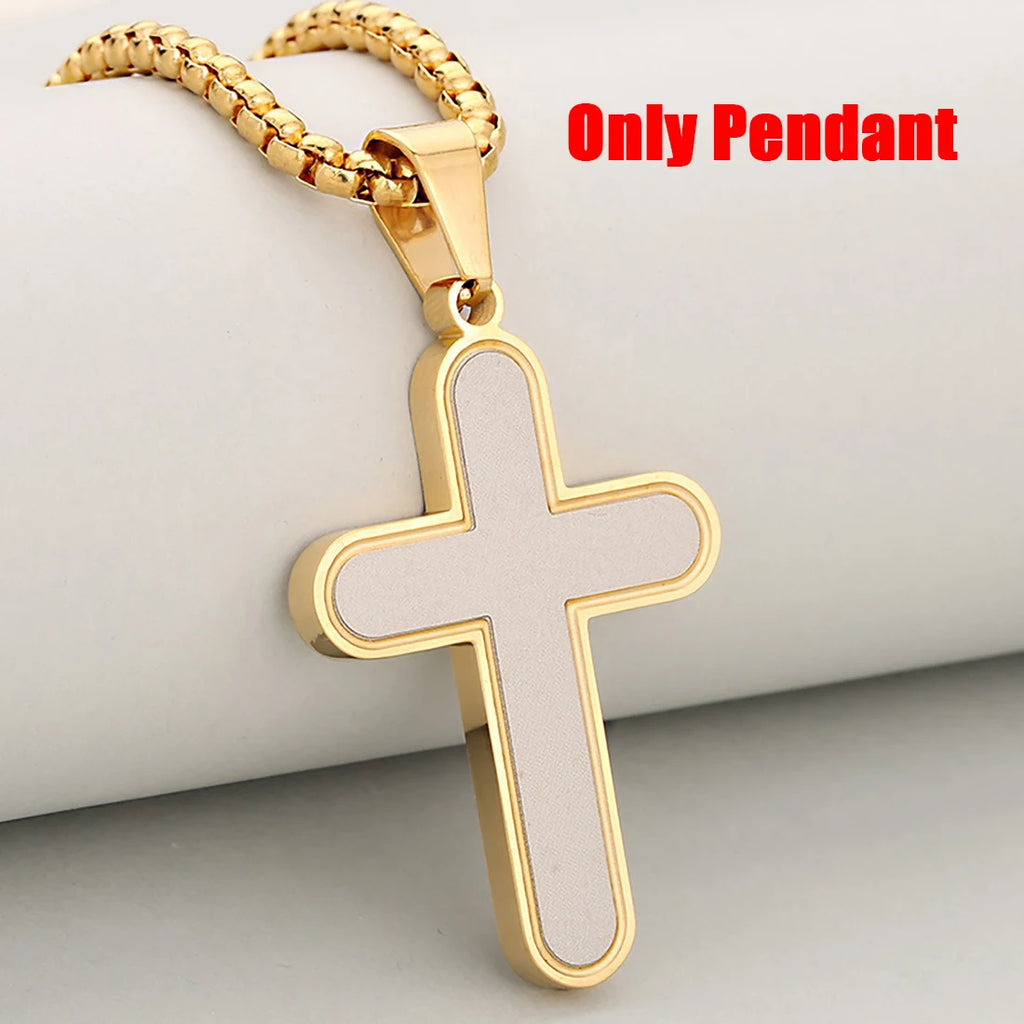 Cross Pendant Necklace — Stainless Steel