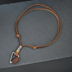 Leather Triangle Rope Chain Necklace — Zinc Alloy