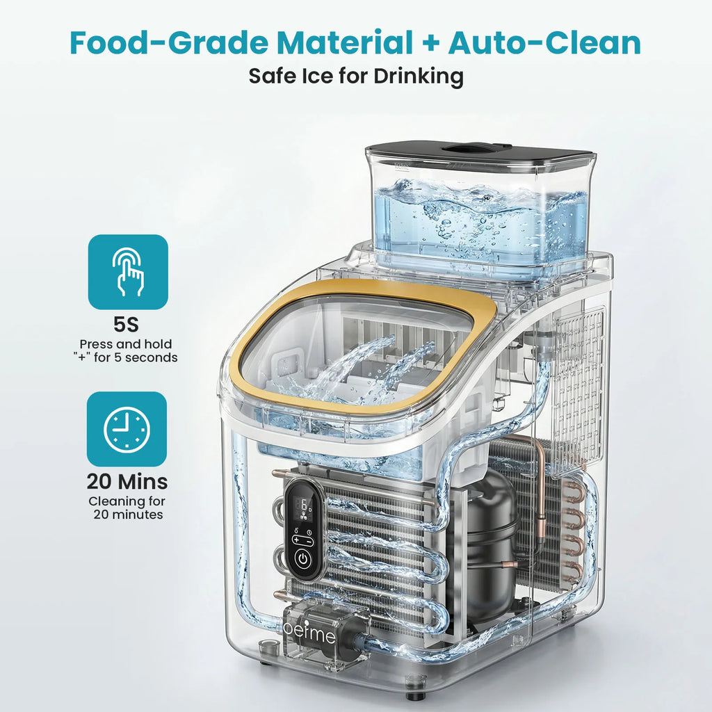 LOEFME Portable Ice Maker Machine 15kg/24h 6-13 Mins Quick Ice 16pcs Ice Cubes Countertop Ice Machine for Home Kitchen