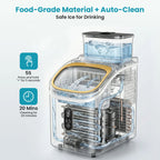 LOEFME Portable Ice Maker Machine 15kg/24h 6-13 Mins Quick Ice 16pcs Ice Cubes Countertop Ice Machine for Home Kitchen