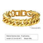 Gold Chunky Chain Bracelet — Stainless Steel