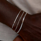Minimal Chain Bracelet Set Silver — Stainless Steel