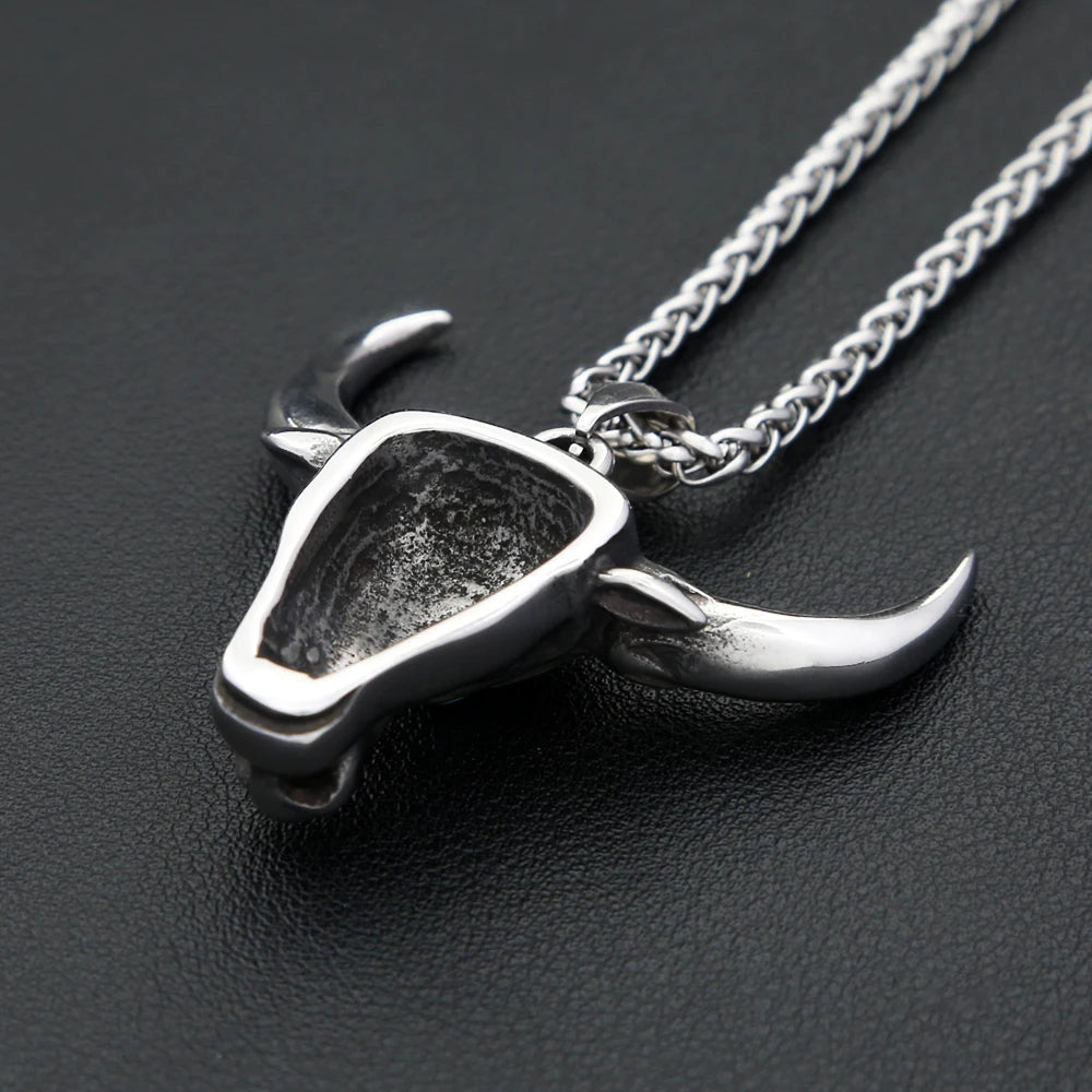 Bull Head Steel Pendant Vintage Punk Zodiac
