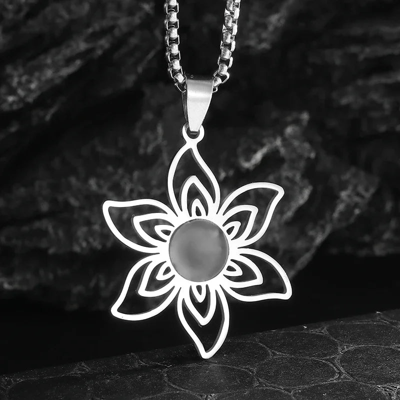 Sun Moon Star Trinity Pendant Necklace