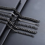 Hiphop Cuban Chain Bracelet Men 4 Styles Black Stainless Steel Snake Bone Link Stylish Braslet Street Cool Boyfriend