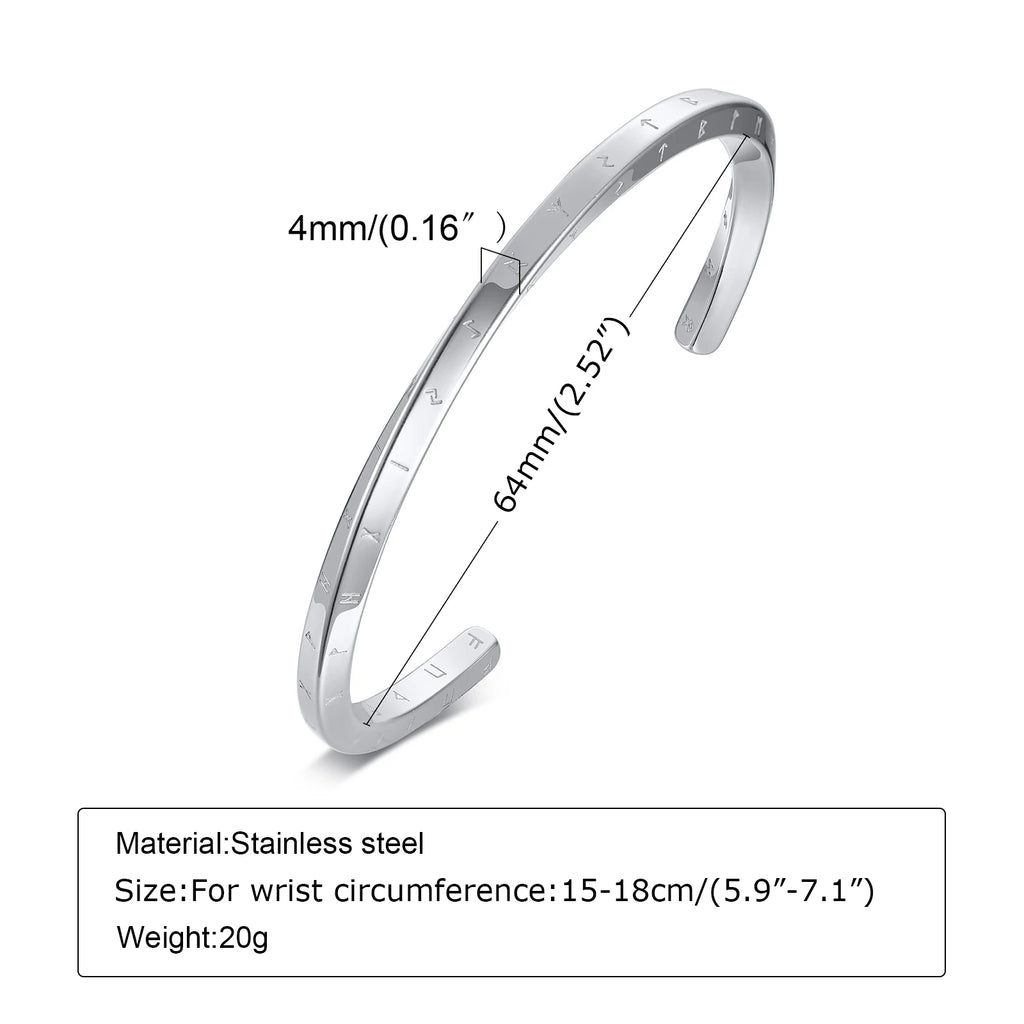 Minimal Thin Cuff Bangle Bracelet — Stainless Steel