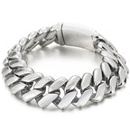 Steampunk Polished Casting Stainless Steel Bracelet for Man Hip Hop 20MM Wide Cuff Link Chain Wristband Birthday