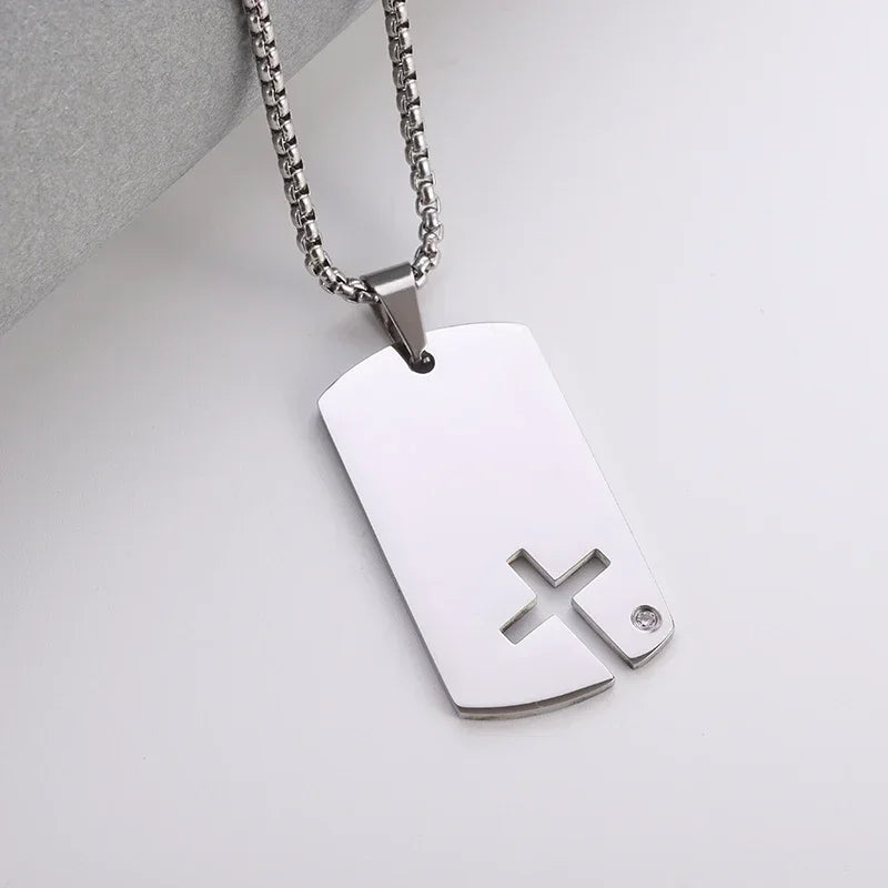 Jesus Christ Cross Mens Necklace Gold Color Cross Religious Pendant Necklace Accessory Chain Accessories
