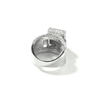 Hip Hop 5A+ CZ Stone Paved Bing Iced Out Square Rings for Men Women Unisex Rapper Jewelry Rose Gold Silver Color