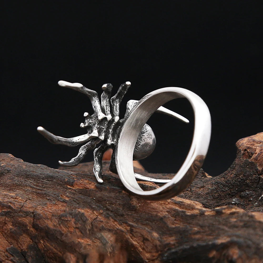 Spider Steel Ring Vintage Punk 316L Gothic Biker