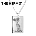 LIKGREAT Tarot Card Necklace Major Arcana Tarots Stainless Steel Necklaces Divination Jewelry Birthday Gift for Women