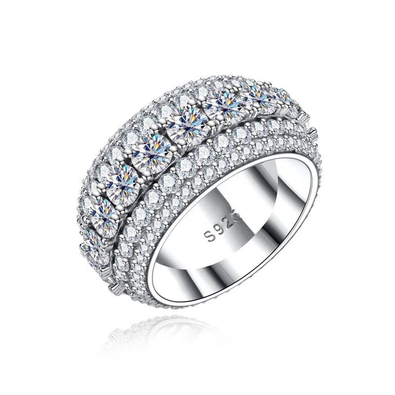 Iced Out Diamond Ring — 925 Silver