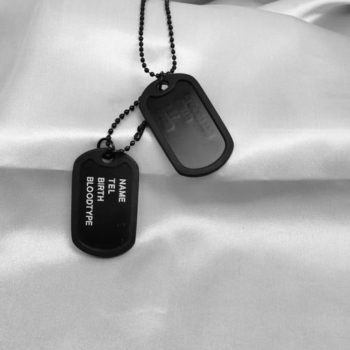 Military Dog Tag Pendant Necklace — Stainless Steel