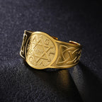 LIKGREAT Star of David Stainless Steel Ring for Men Women Vintage Celtics Knot Open Rings Amulet Wiccan Jewish Jewelry