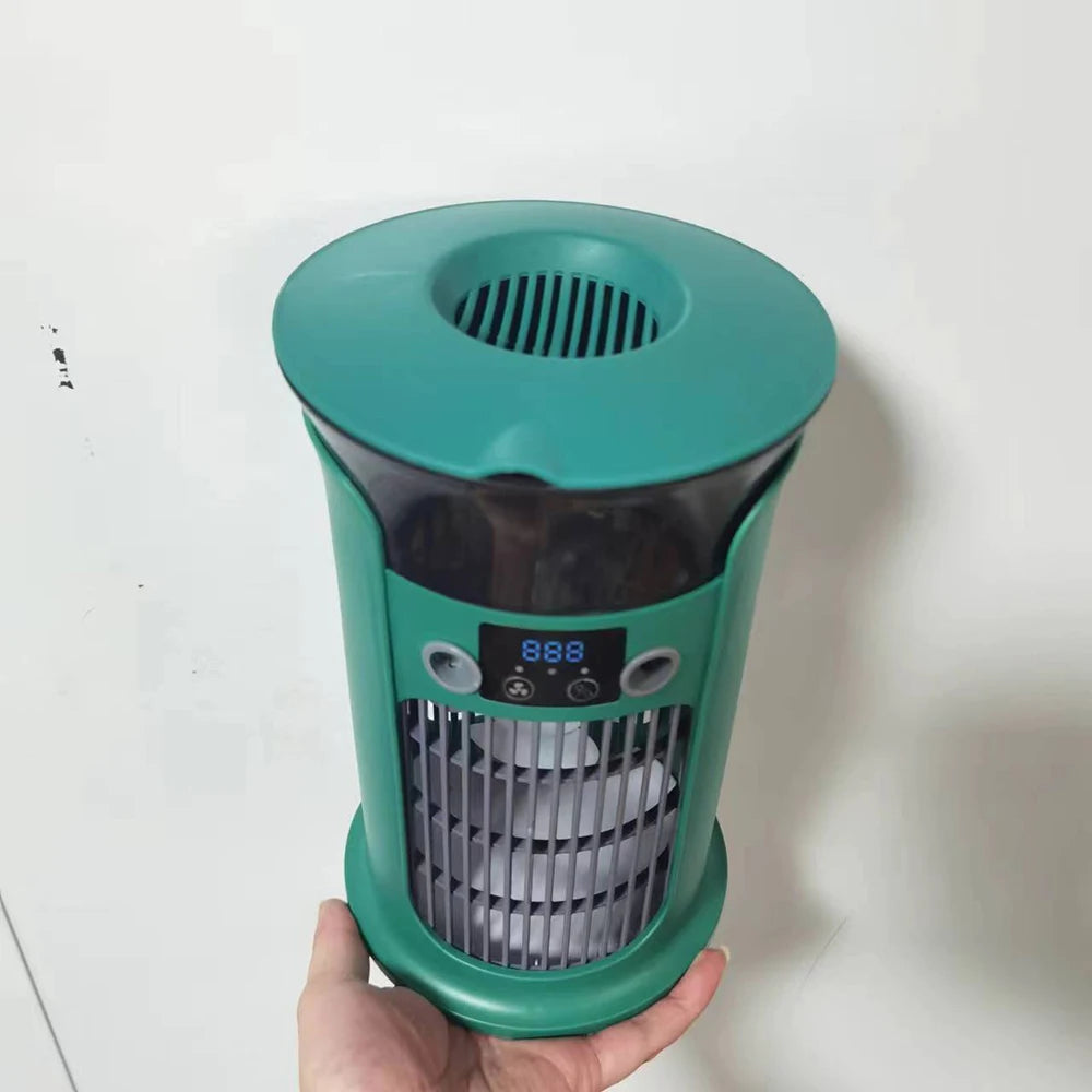 Mute Desktop USB Mini Portable Air Conditioner Fan for Room Home Camping Humidifier Water Mist Cooling Fan Night Lamp
