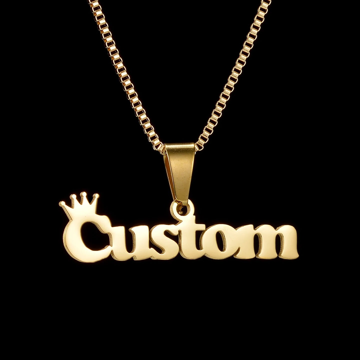 Customized Names Pendant Necklace Stainless Steel Personalized Jewelry Cuban Thick Chain for Men Women Detachable Necklace Gift
