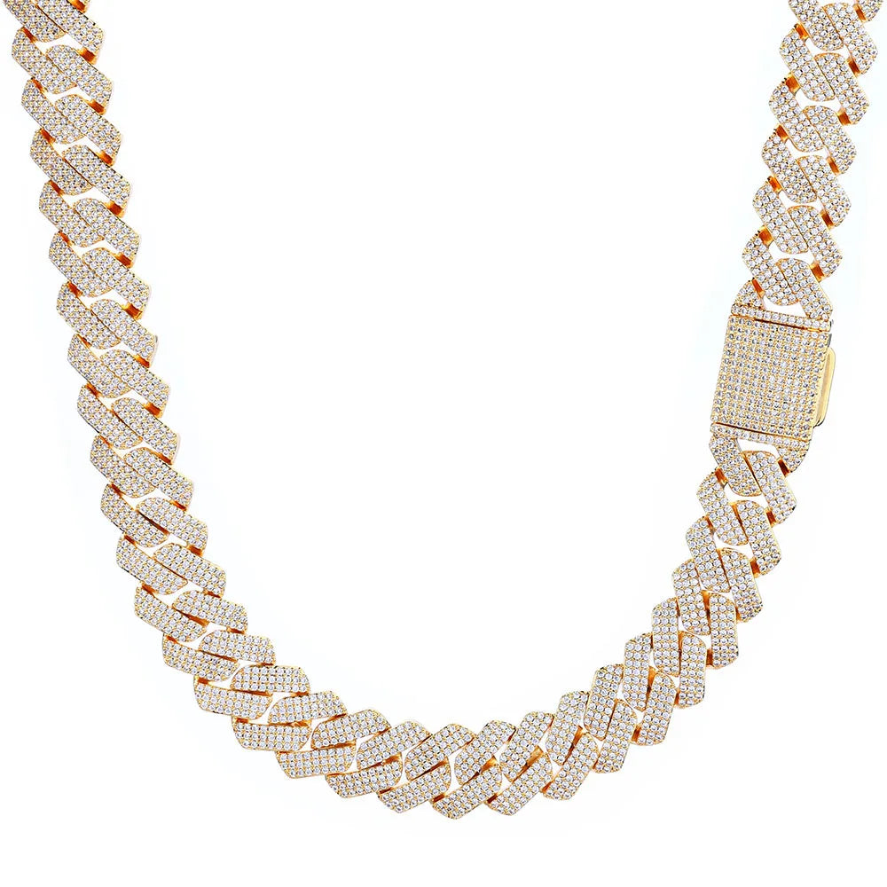 2026NUOYA 20MM Width Iced 5A CZ Miami Cuban Necklace Hip Hop Rapper Two Color Cuban Link Chain Chrismas Jewelry Gift