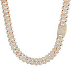 2026NUOYA 20MM Width Iced 5A CZ Miami Cuban Necklace Hip Hop Rapper Two Color Cuban Link Chain Chrismas Jewelry Gift