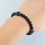 Retro Black Block Volcanic Bracelets Men Women Frosted Onyx Lava Beads Jewelry Yoga Meditation Birthday Gift Wholesales