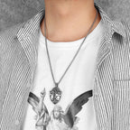 Archangel Michael Shield Pendant — Stainless Steel