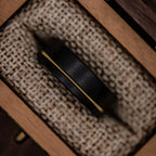 Fashion Black Stainless Steel Rings for Men With Guitar String Inlay Guitarist Ring For Musician Wedding Jewelry Drop