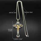 Saint Benedict Crucifix Cross Pendant — INRI Box Chain 60cm
