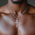 Iced Out Cross Pendant — 925 Silver VVS