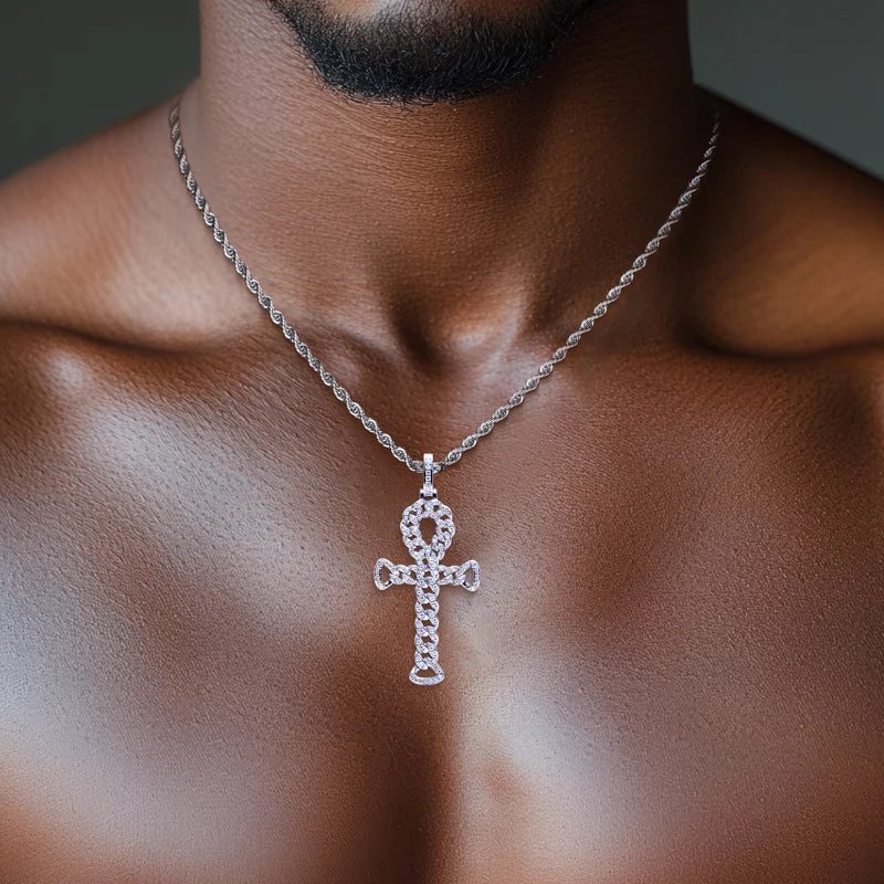Iced Out Cross Pendant — 925 Silver VVS