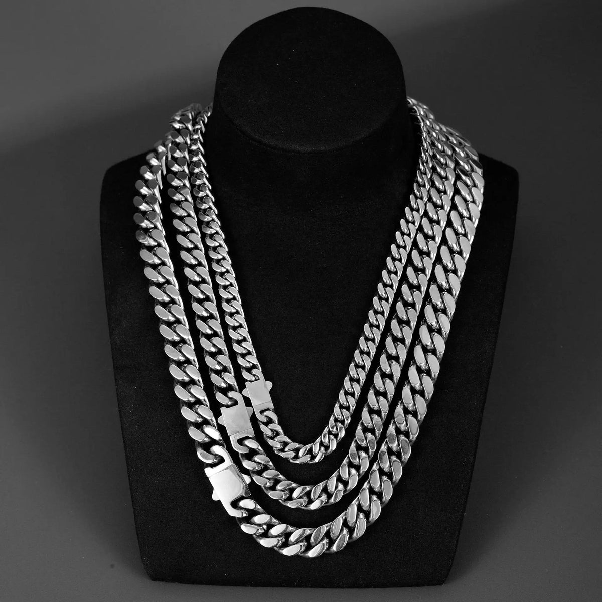 Cuban Link Chain Necklace & Bracelet 10mm — Stainless Steel