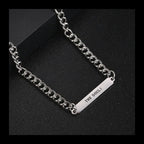 Minimal Bar Pendant Necklace — Stainless