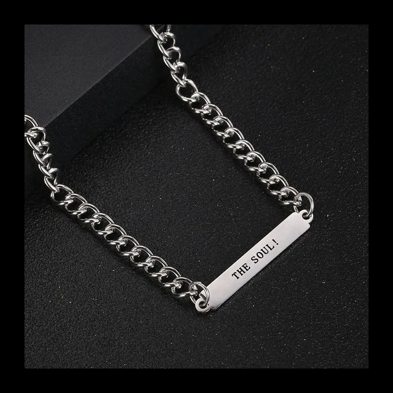 Minimal Bar Pendant Necklace — Stainless
