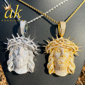 Iced Out Jesus Pendant Stainless Steel Chain 4MM Prong Set
