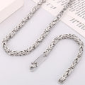 6MM Link Chain Bracelet Necklace Set for Man Waterproof Gold Color 50CM Long Stainless Steel Men's Necklace & Bracelets