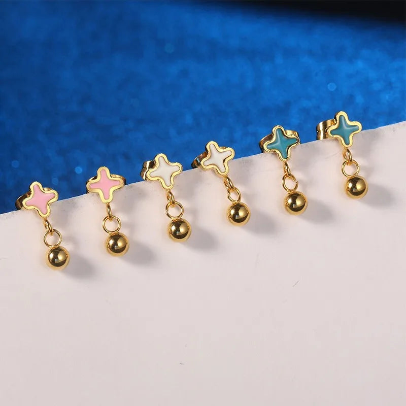 Minimal Steel Stud Earrings — Stainless