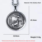 Viking Wolf Amulet Pendant Necklace — Stainless Steel