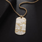 Hip Hop Military Style Stainless Steel Dog Tag Pendant Necklace for Men Women Gold Plated Personalized Id Card Name