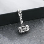 Stainless Steel Viking Axe Pendant Necklace for Men Vintage Norse Double Axe Wolf Head Amulet Necklaces Punk Gothic