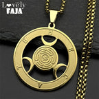 Hecate Wheel Pendant Necklace — Stainless Steel
