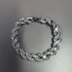 Iced Out Infinity Baguette Twist Cuban Bracelet 10mm — Two-Tone
