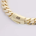 Gold Cuban Chain Necklace Monaco Lock