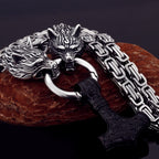 Nordic Celtic Wolf Men's Necklace Pendant Viking Wolf Head Stainless Steel Pendant Scandinavian Rune Amulet Jewelry