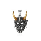 Gothic Stainless Steel Fang Demon Mask Pendant Necklace Retro Punk Style Biker Monster Skull Necklace Men Chain Jewelry Gift